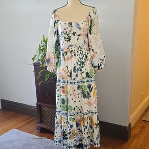 Elegant Floral Long Sleeve Dress